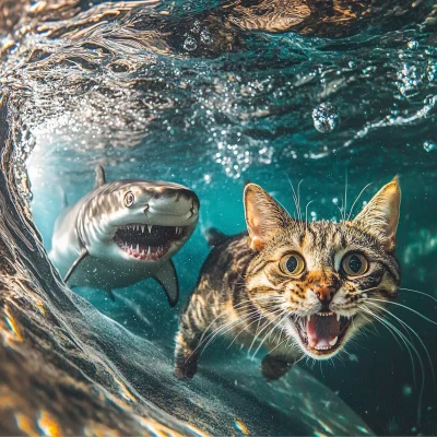 Shark Cat Swimming