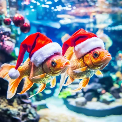 Aquarium with Santa Fish