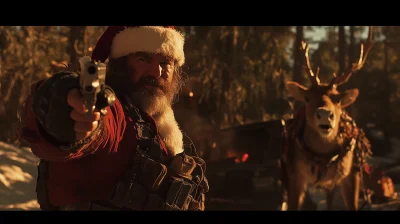 Rambo Santa vs Rudolph