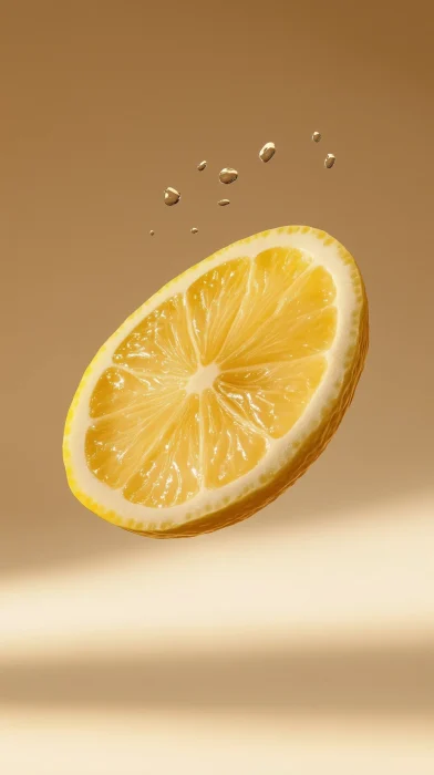 Lemon Slice in Mid-Air