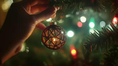 Hanging a Christmas Ornament