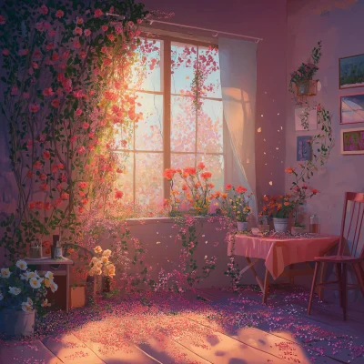 Romantic Flower Window