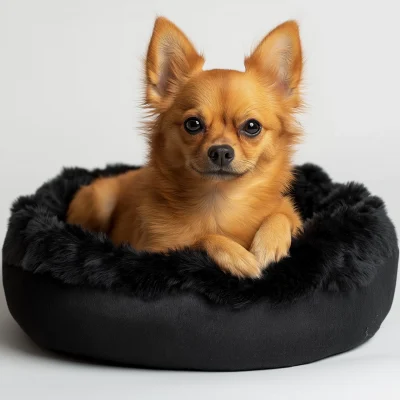 Small Dog in Soft Bed