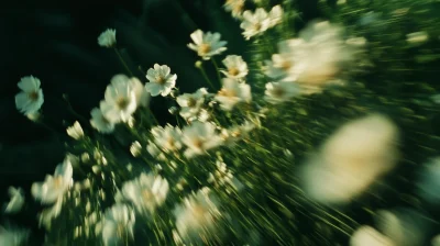 Blurry Flowers in Motion