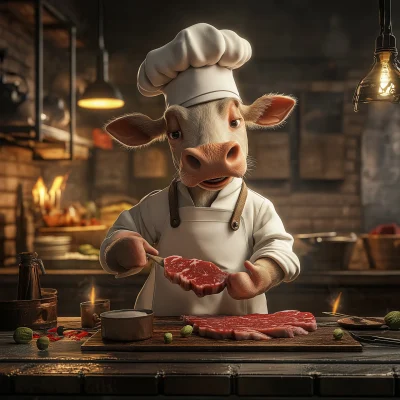 Chef Cow Cooking