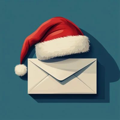 Santa’s Hat on Letter