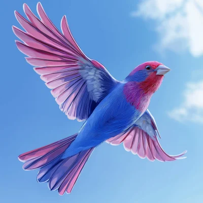 Colorful Finch in Flight