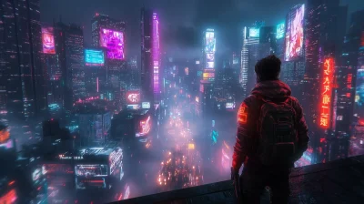 Futuristic Cyberpunk Cityscape