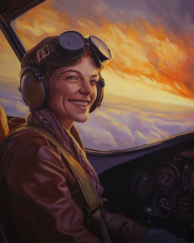 Amelia Earhart in Flight