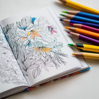 Coloring Book and Crayons