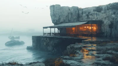 Coastal Café After Rain