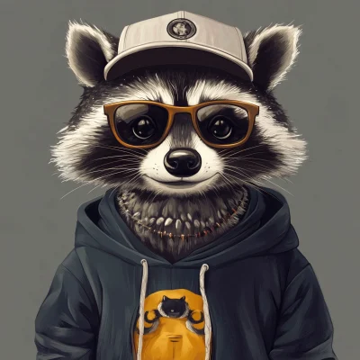 Funny Raccoon in Street Style