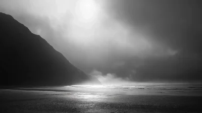 Rainy Dawn on the Beach