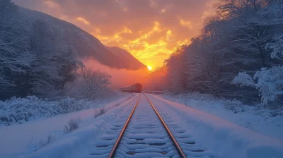 Winter Sunrise at the Railway