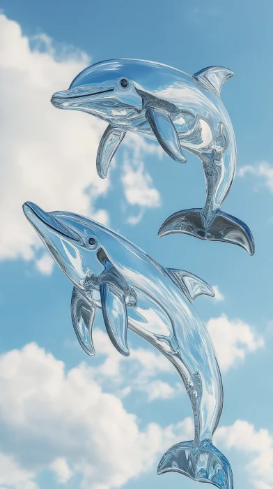 Glass Dolphins in the Sky