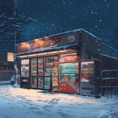 Convenience Store in Snow