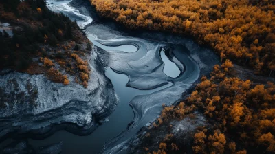 Beautiful Drone View of Arctic Landscapes