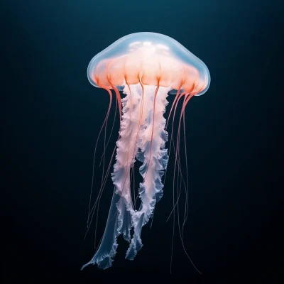 Orange Jellyfish Swimming