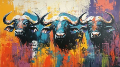 Abstract African Buffaloes