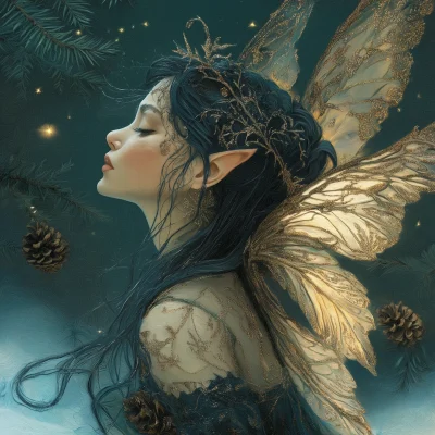 Ethereal Fairy Woman for Yule