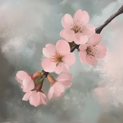 Painterly Cherry Blossoms