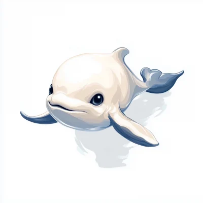 Charming Beluga Whale Character