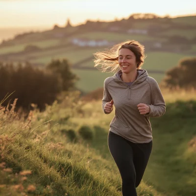 Mother Running Outdoors