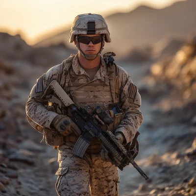 Marine in Desert Camouflage