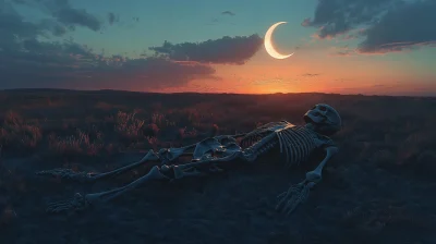 Desolate Skeleton at Sunset