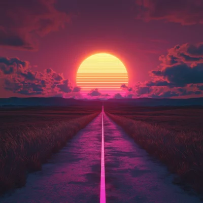 Retro Neon Sunset