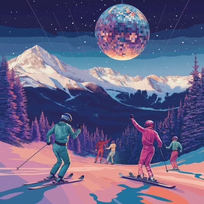 Skiing Under the Disco Ball