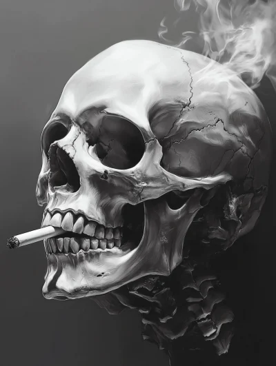 Realistic Skull Smoking