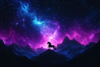 Dancing Unicorn Under the Stars