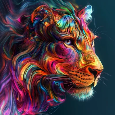 Realistic Lion Portrait