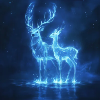 Ethereal Stag and Doe Patronus