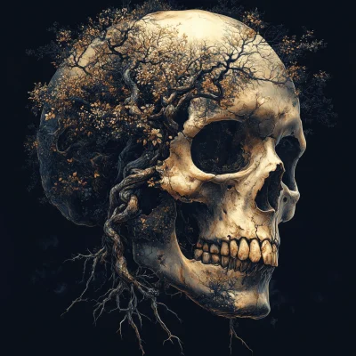 Tree Growing Through Skull