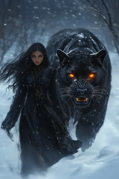 Fantasy Woman and Panther