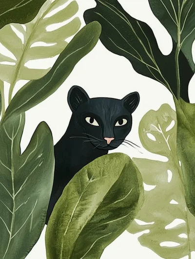 Cute Panther in Jungle