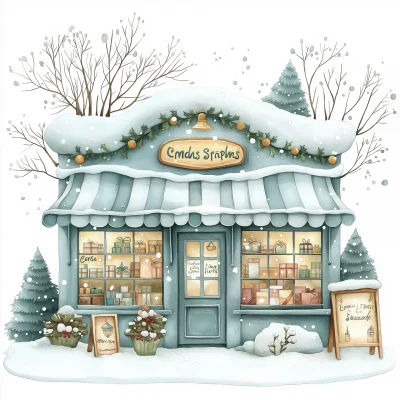 Cozy Christmas Shop Front