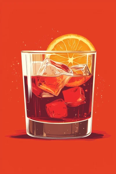 Minimalist Negroni Illustration