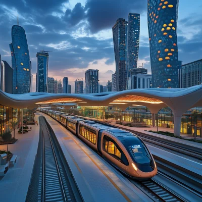 Riyadh Metro in Modern Surroundings