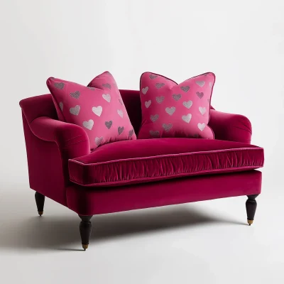 Deep Pink Loveseat