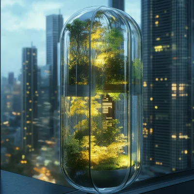 Futuristic Urban Microforest Capsule