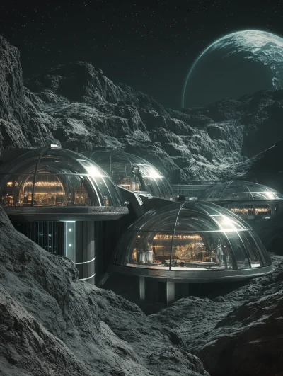 Futuristic Moon Habitat