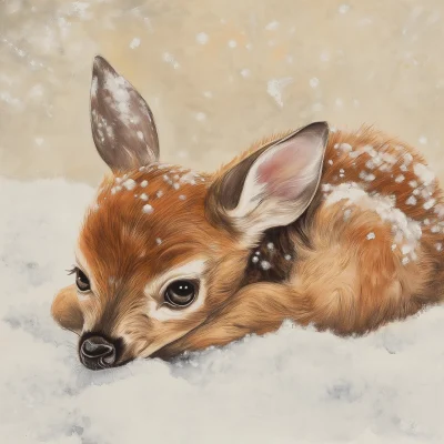 Baby Fawn in Snow