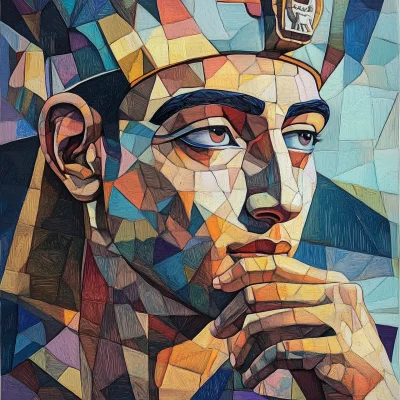 Cubist Egyptian Royalty Portrait