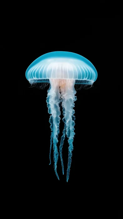 Box Jellyfish on Black Background