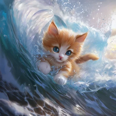 Kitten in the Ocean