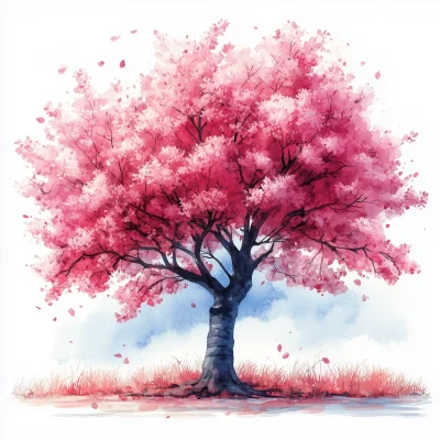 Cherry Blossom Tree Illustration