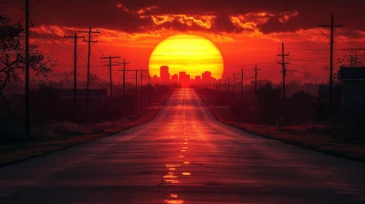 Street at Sunset